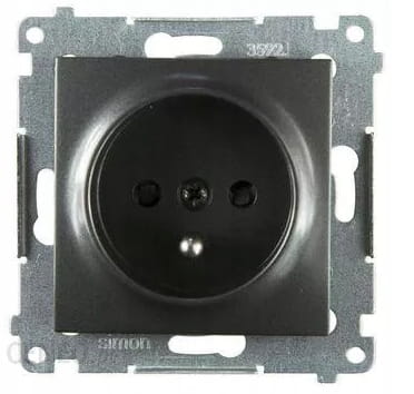 Kontakt SIMON 54 gniazdo pojedyncze z uziemieniem antracyt 01